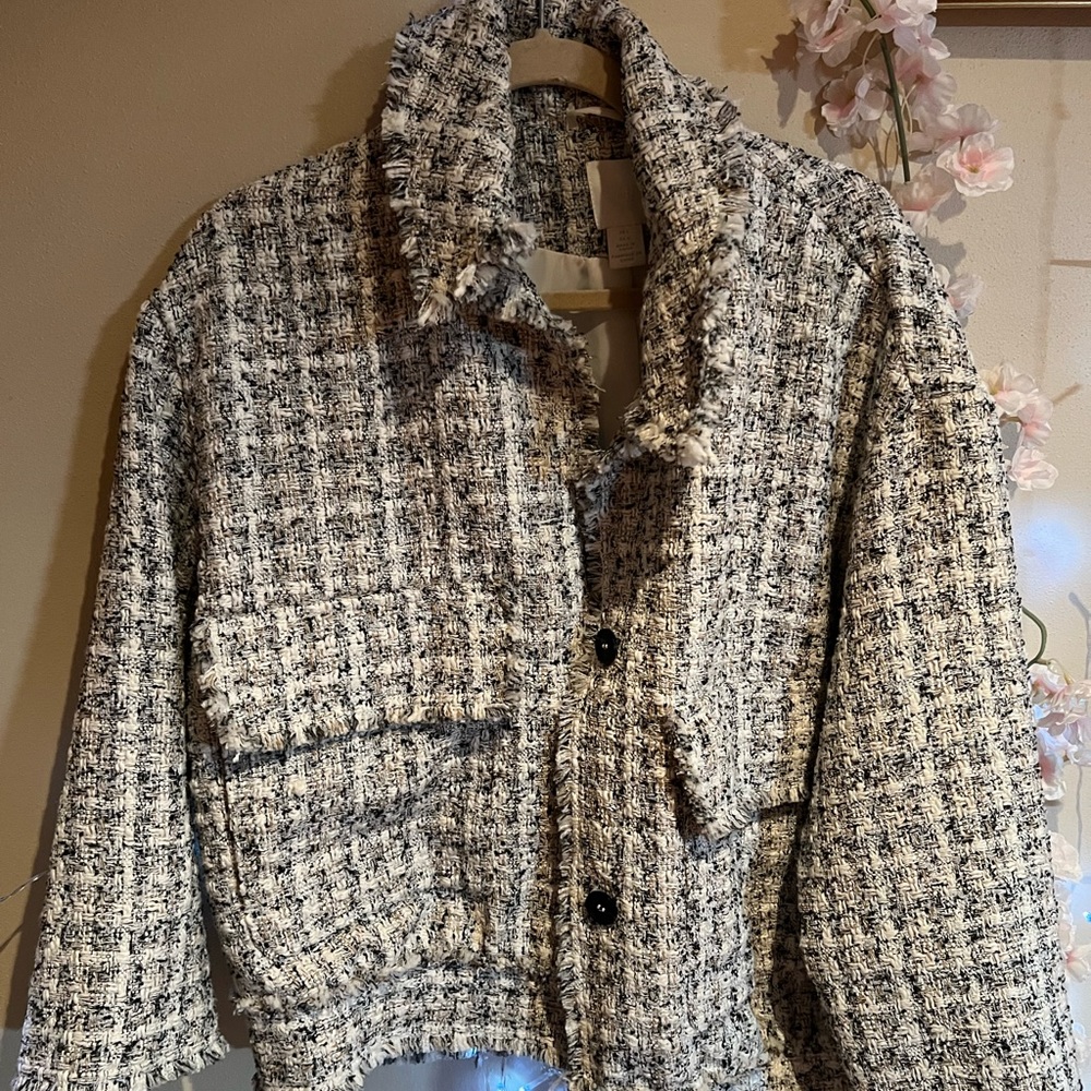 H&M oversized tweed jacket